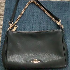 Black coach leather cross body bag